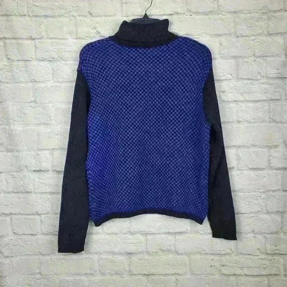 Talbots Turtle Neck Sweater Black Blue  Sz L Petite - Picture 3 of 5